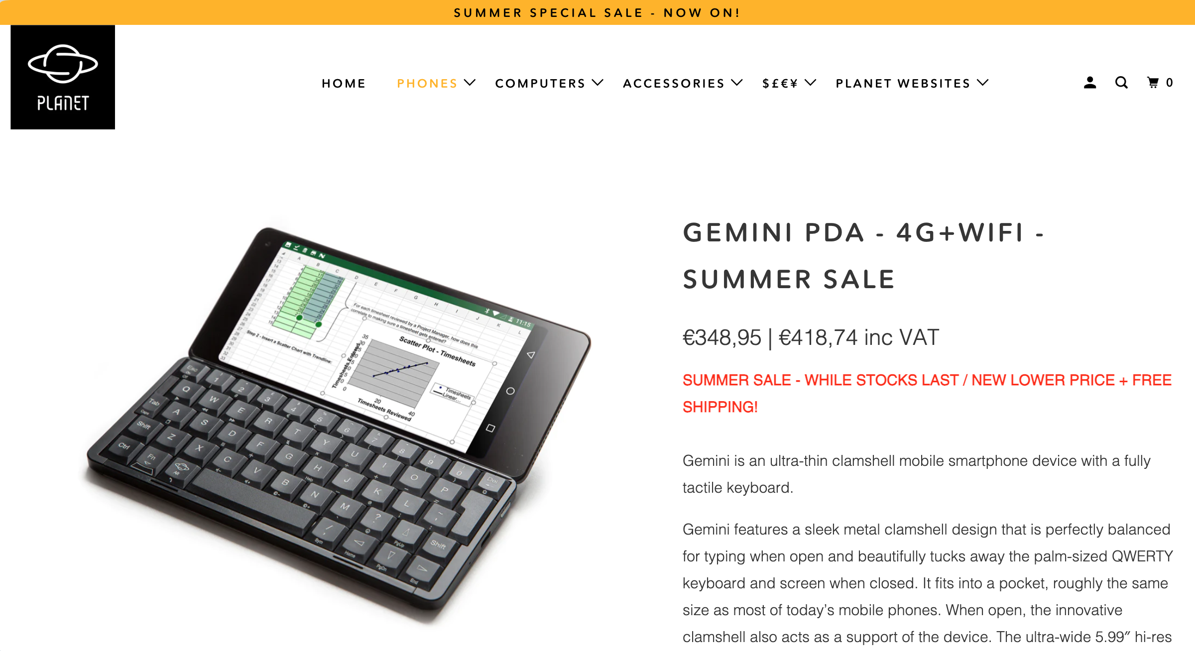 Gemini PDA summer sale