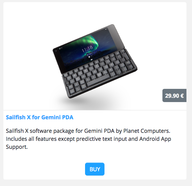 buy Sailfish X for Gemini PDA